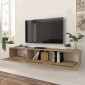 Έπιπλο τηλεόρασης επιτοίχιο Samuel Megapap χρώμα sapphire oak 180x31,4x28,6εκ.
