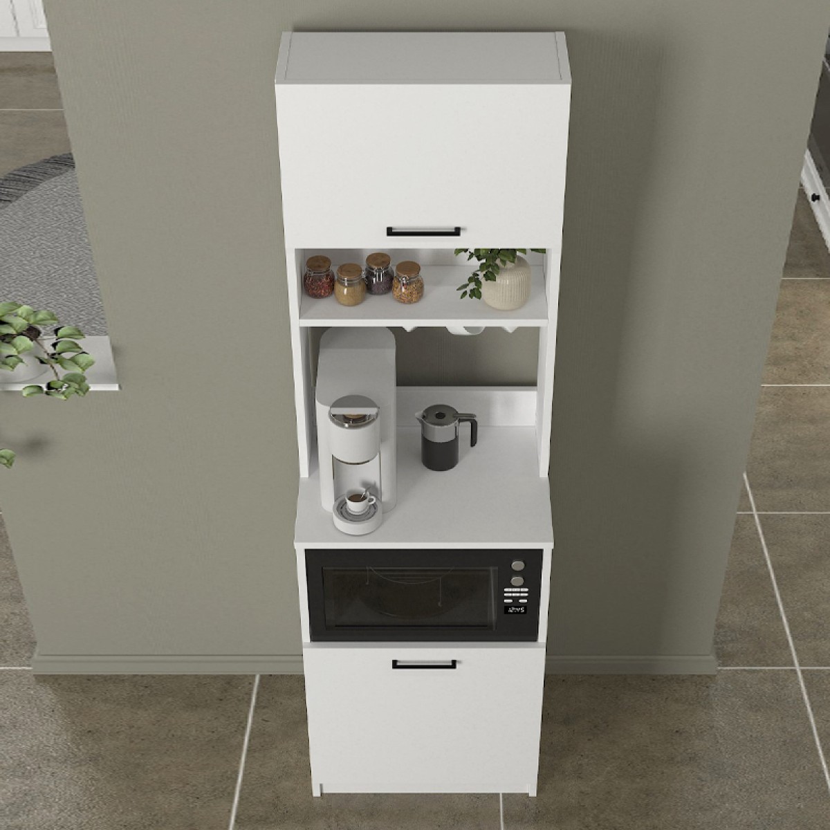 Έπιπλο κουζίνας Tuco 1 Megapap χρώμα λευκό 53,8x40x180εκ. Έπιπλο κουζίνας Tuco 1 Megapap χρώμα λευκό 53,8x40x180εκ.