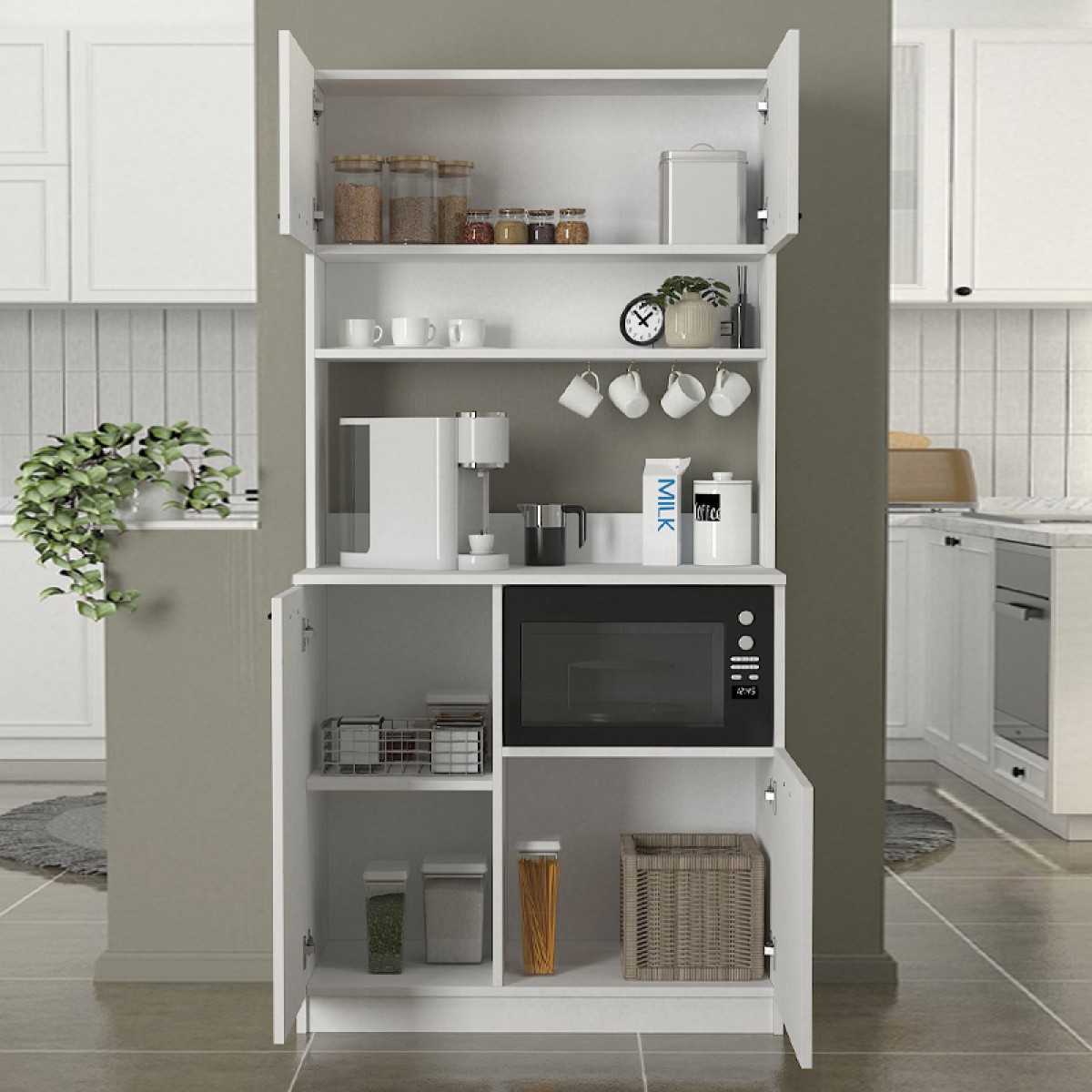 Έπιπλο κουζίνας Tuco 2 Megapap χρώμα λευκό 90x40x180εκ. Έπιπλο κουζίνας Tuco 2 Megapap χρώμα λευκό 90x40x180εκ.