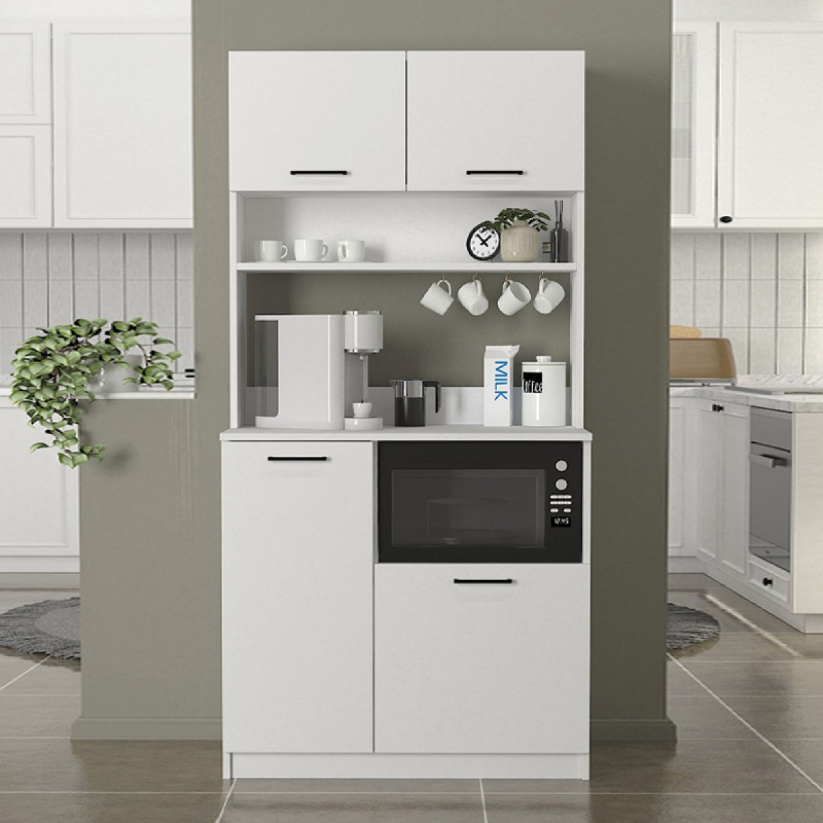 Έπιπλο κουζίνας Tuco 2 Megapap χρώμα λευκό 90x40x180εκ. Έπιπλο κουζίνας Tuco 2 Megapap χρώμα λευκό 90x40x180εκ.