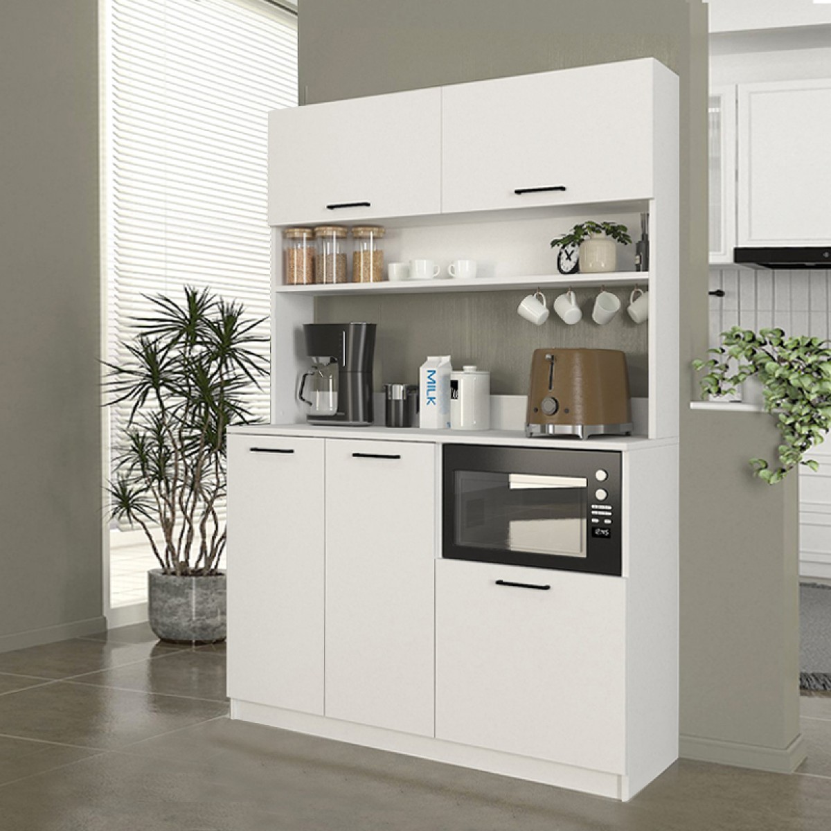 Έπιπλο κουζίνας Tuco 3 Megapap χρώμα λευκό 123,8x40x180εκ. Έπιπλο κουζίνας Tuco 3 Megapap χρώμα λευκό 123,8x40x180εκ.