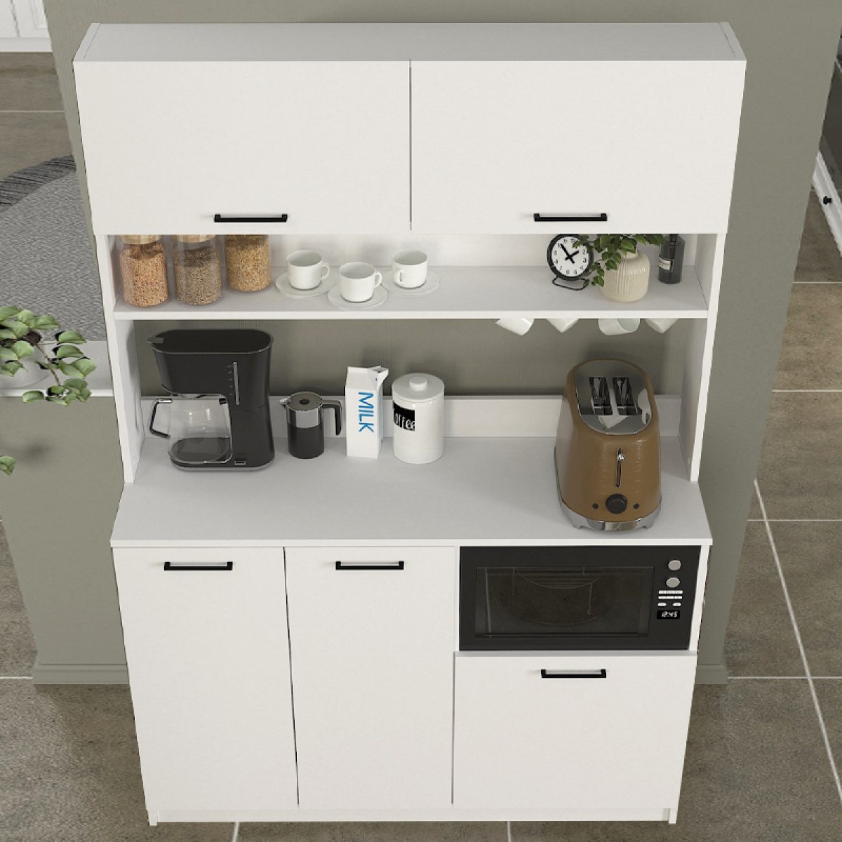 Έπιπλο κουζίνας Tuco 3 Megapap χρώμα λευκό 123,8x40x180εκ. Έπιπλο κουζίνας Tuco 3 Megapap χρώμα λευκό 123,8x40x180εκ.