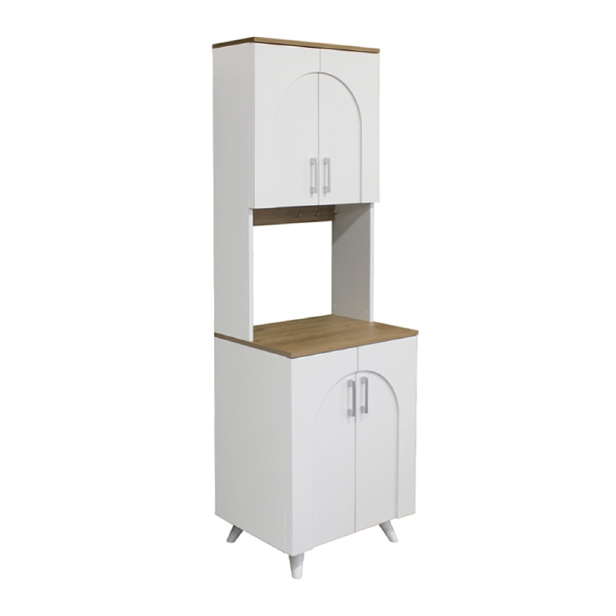 Έπιπλο κουζίνας Kalira 2 Megapap χρώμα λευκό - rota oak 60x40x196εκ. Έπιπλο κουζίνας Kalira 2 Megapap χρώμα λευκό - rota oak 60x40x196εκ.