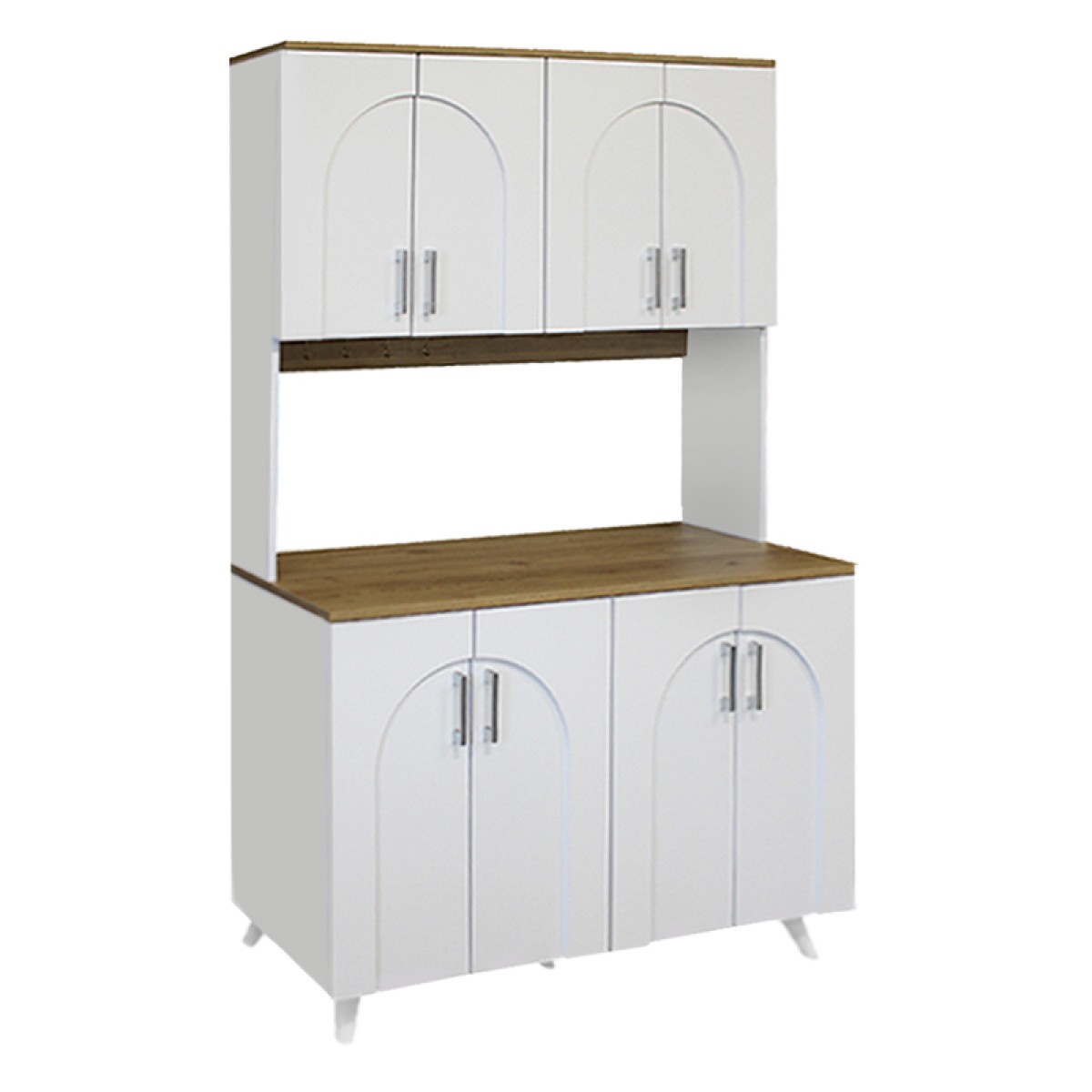 Έπιπλο κουζίνας Kalira 4 Megapap χρώμα λευκό - rota oak 120x40x196εκ. Έπιπλο κουζίνας Kalira 4 Megapap χρώμα λευκό - rota oak 120x40x196εκ.