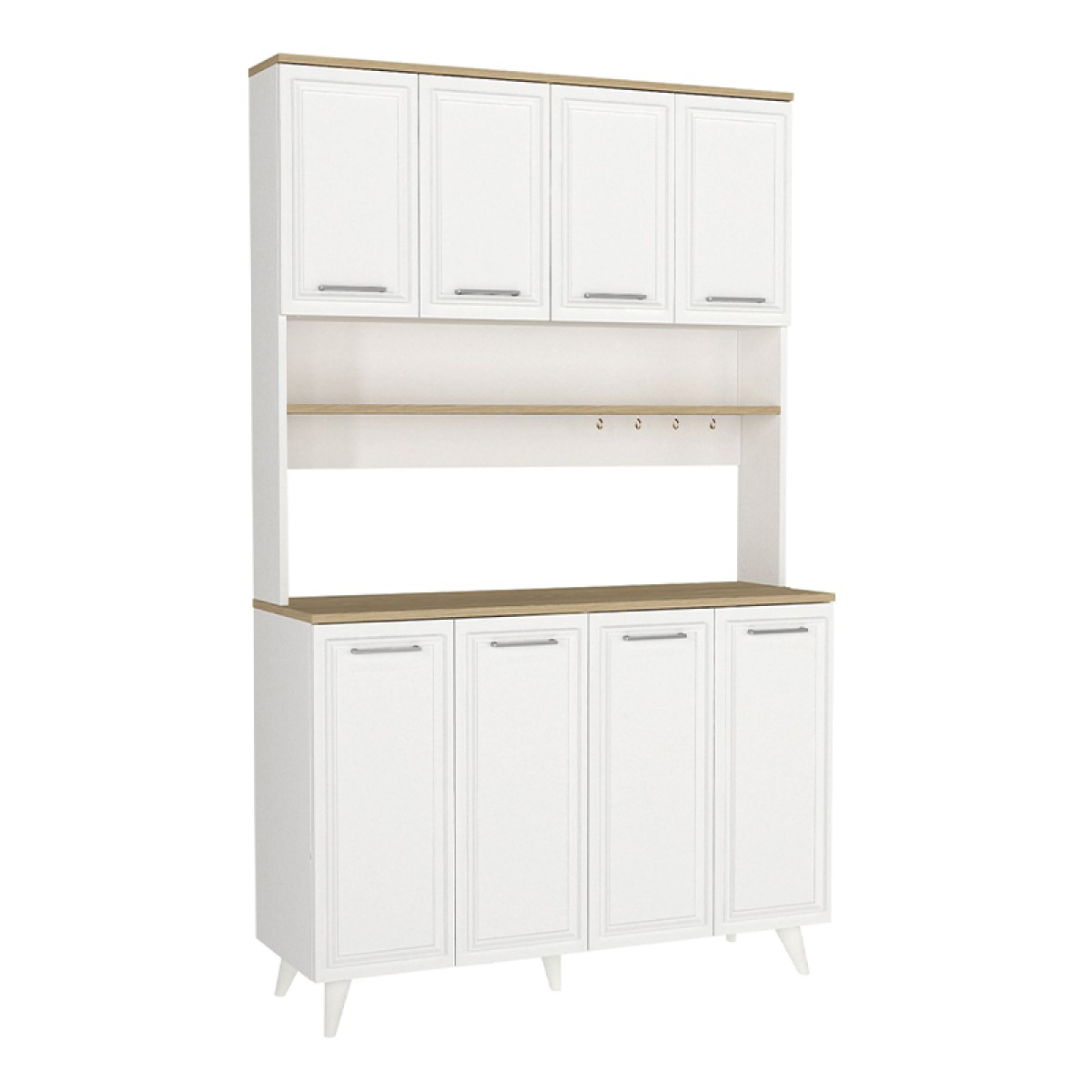 Έπιπλο κουζίνας Potter 4 Megapap χρώμα λευκό - rota oak 120x40x196,1εκ. Έπιπλο κουζίνας Potter 4 Megapap χρώμα λευκό - rota oak 120x40x196,1εκ.