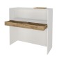 Γραφείο υποδοχής - reception Navita Megapap με LED χρώμα λευκό - sepet oak 113,6x42x111,8εκ.
