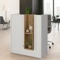 Γραφείο υποδοχής - reception Bonveno Megapap χρώμα λευκό - sepet oak 90x43,2x110εκ.