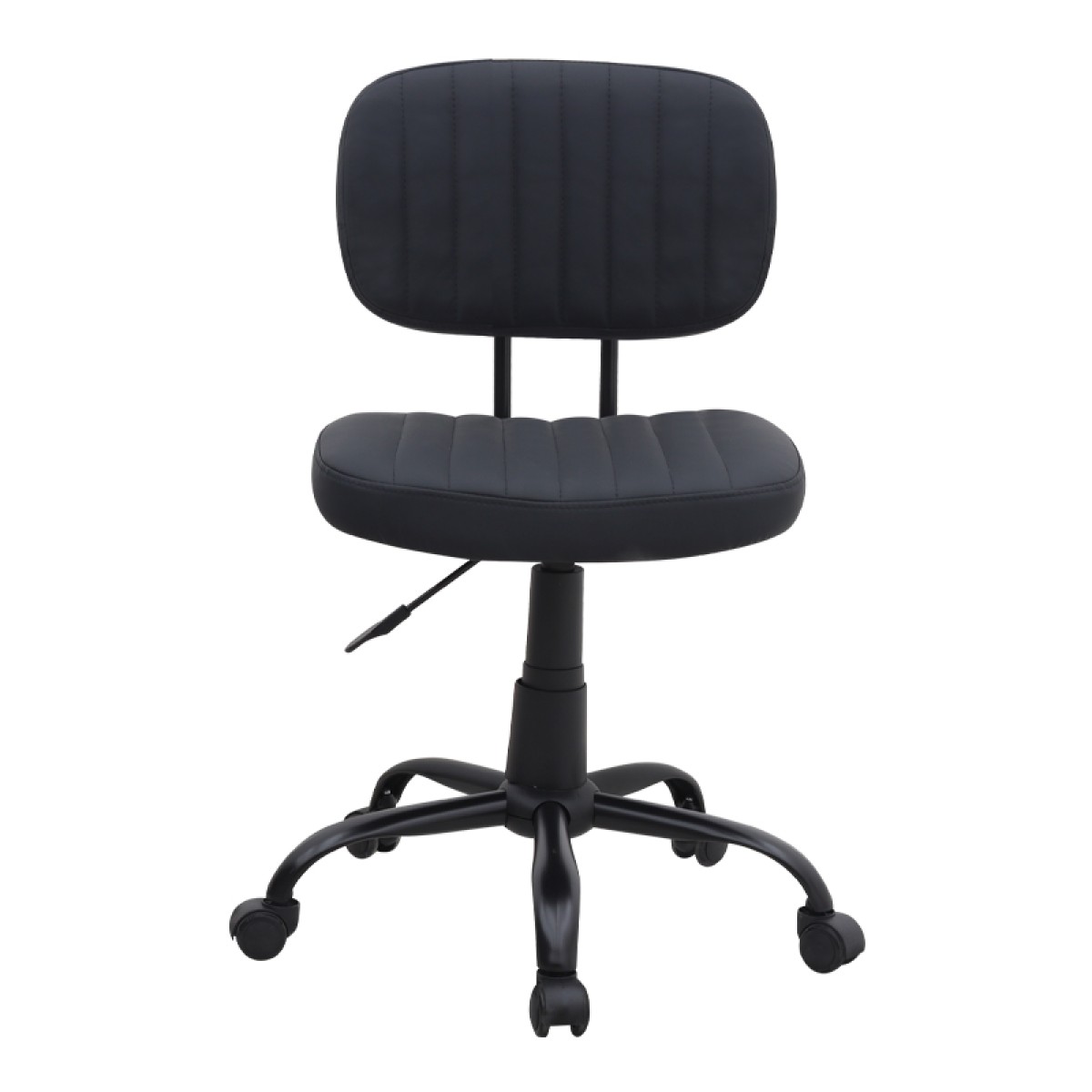 Καρέκλα γραφείου Romano Megapap από τεχνόδερμα χρώμα μαύρο 46x53x79/86εκ.