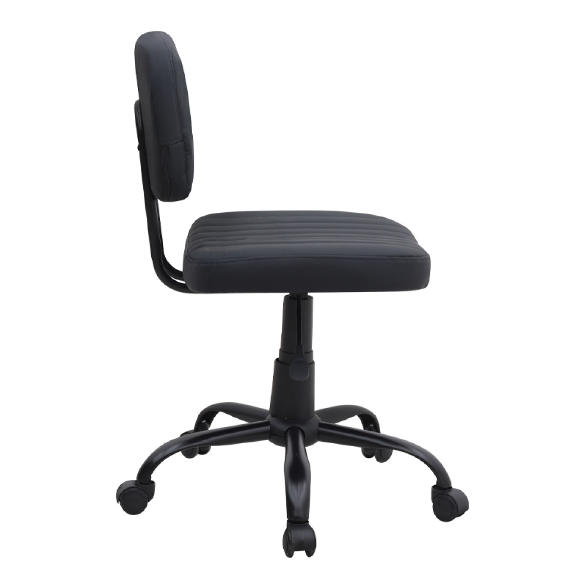 Καρέκλα γραφείου Romano Megapap από τεχνόδερμα χρώμα μαύρο 46x53x79/86εκ.