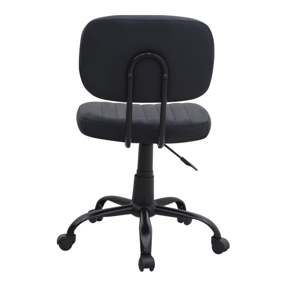 Καρέκλα γραφείου Romano Megapap από τεχνόδερμα χρώμα μαύρο 46x53x79/86εκ.