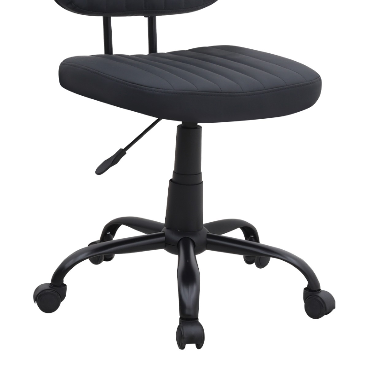 Καρέκλα γραφείου Romano Megapap από τεχνόδερμα χρώμα μαύρο 46x53x79/86εκ.