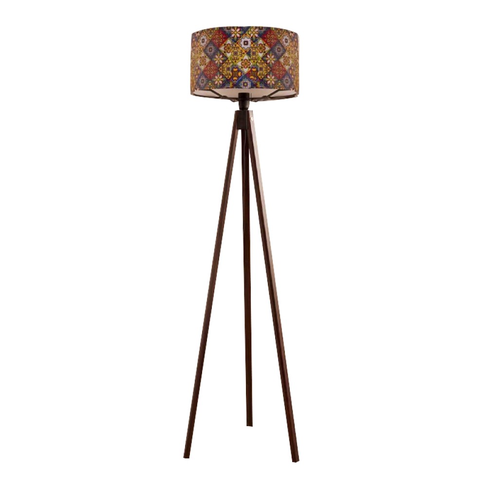 Φωτιστικό δαπέδου Rosling Megapap Mdf/ύφασμα Pvc χρώμα καρυδί - πολύχρωμο 38x38x140εκ. Φωτιστικό δαπέδου Rosling Megapap Mdf/ύφασμα Pvc χρώμα καρυδί - πολύχρωμο 38x38x140εκ.