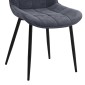 Καρέκλα τραπεζαρίας Chiara Megapap ανθρακί ύφασμα - μεταλλικό μαύρο πόδι 48x58x81εκ.