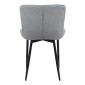 Καρέκλα τραπεζαρίας Chiara Megapap γκρι ύφασμα - μεταλλικό μαύρο πόδι 48x58x81εκ.