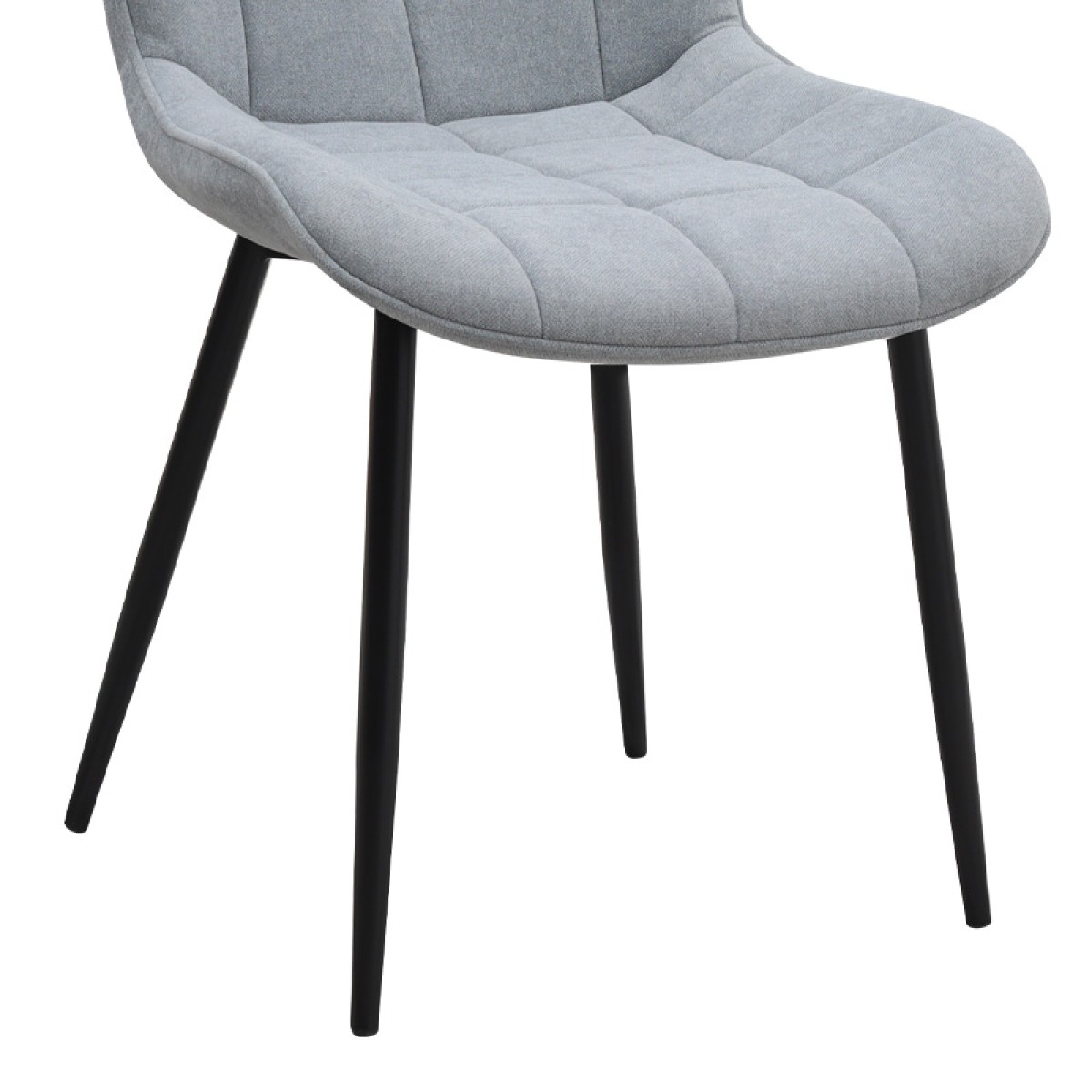 Καρέκλα τραπεζαρίας Chiara Megapap γκρι ύφασμα - μεταλλικό μαύρο πόδι 48x58x81εκ.