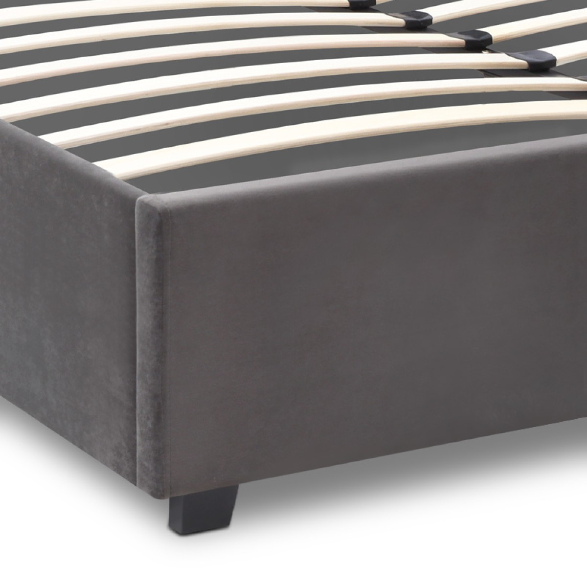 Κρεβάτι Kingston Megapap βελούδινο με αποθηκευτικό χώρο χρώμα ανθρακί 160x200εκ.