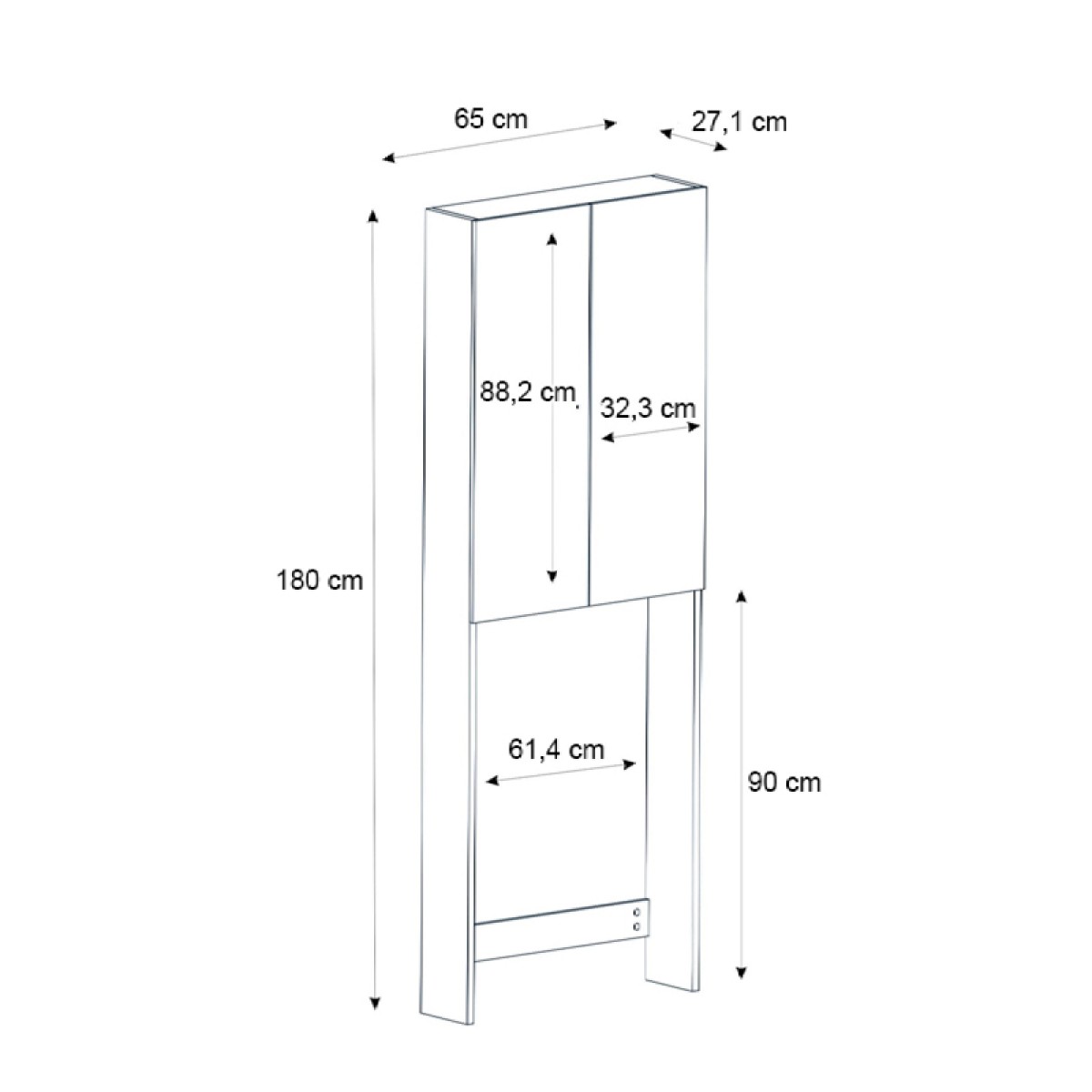 Έπιπλο πλυντηρίου Romme Megapap χρώμα μαύρο 65x27,1x180εκ. Έπιπλο πλυντηρίου Romme Megapap χρώμα μαύρο 65x27,1x180εκ.