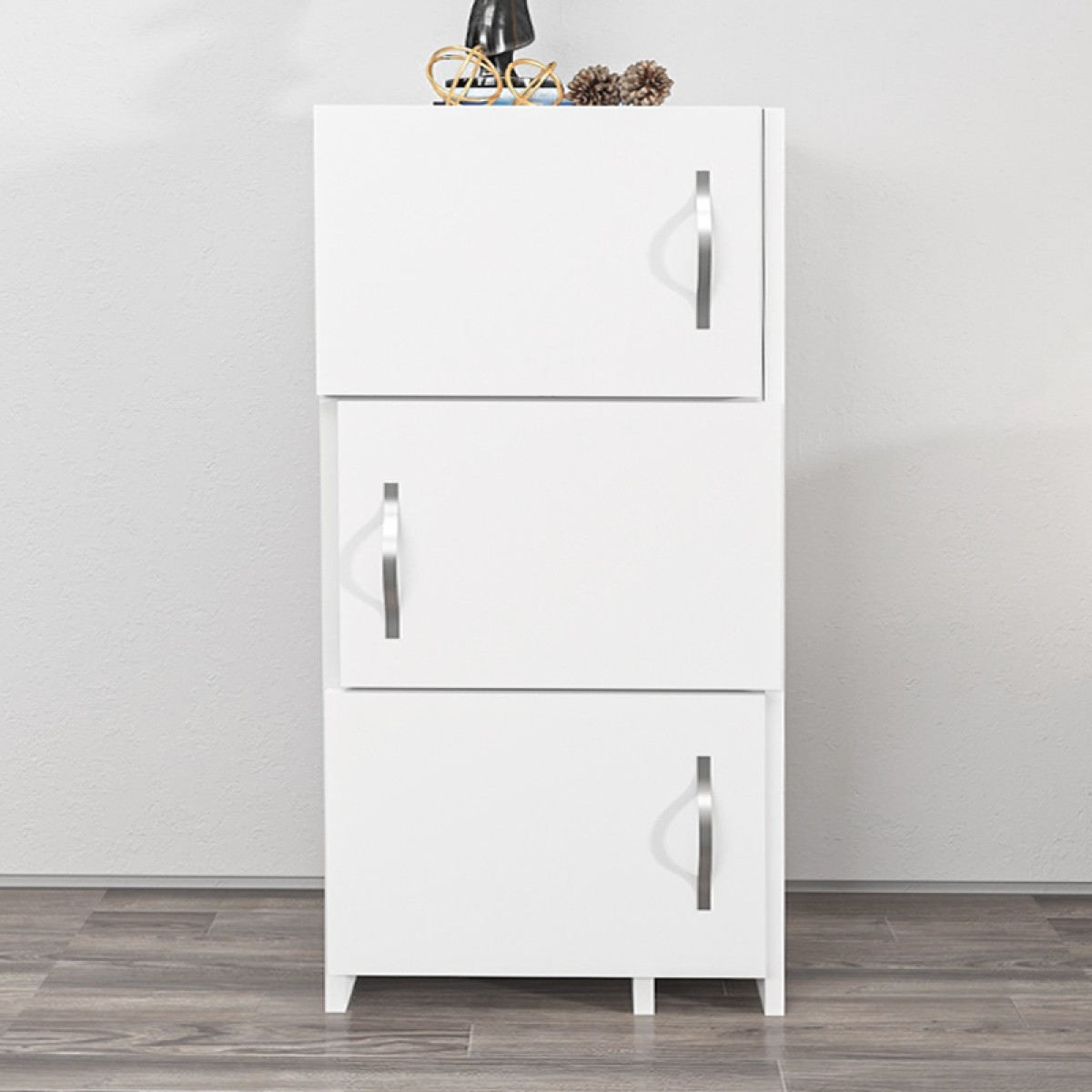 Ντουλάπι κουζίνας - μπάνιου Anna Megapap χρώμα λευκό 65x31,5x89,8εκ.