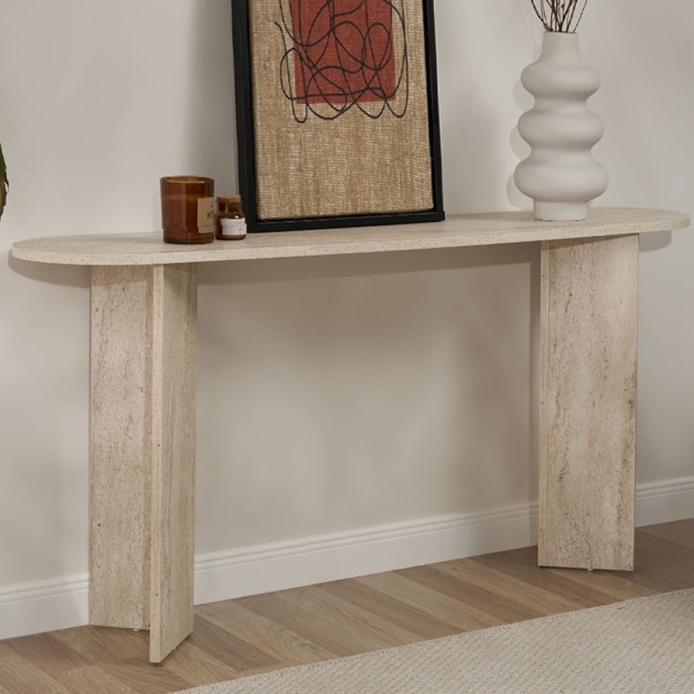 Κονσόλα Sira Megapap χρώμα travertine 150x35x75εκ.