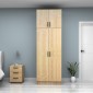 Ντουλάπα ρούχων Vivian Megapap δίφυλλη με πατάρι χρώμα φυσικό οξιάς 80x51,8x240εκ.