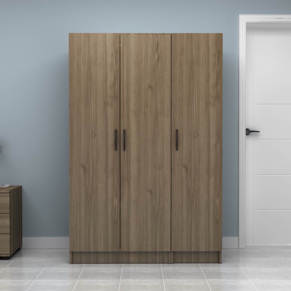 Ντουλάπα ρούχων Vivian Megapap τρίφυλλη χρώμα καρυδί 120x51,8x181εκ.