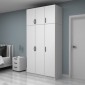 Ντουλάπα ρούχων Vivian Megapap τρίφυλλη με πατάρι χρώμα λευκό 120x51,8x240εκ.
