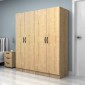 Ντουλάπα ρούχων Vivian Megapap τετράφυλλη χρώμα φυσικό οξιάς 160x51,8x181εκ.