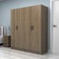 Ντουλάπα ρούχων Vivian Megapap τετράφυλλη χρώμα καρυδί 160x51,8x181εκ.