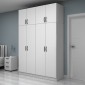 Ντουλάπα ρούχων Vivian Megapap τετράφυλλη με πατάρι χρώμα λευκό 160x51,8x240εκ.