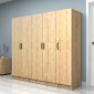 Ντουλάπα ρούχων Vivian Megapap πεντάφυλλη χρώμα φυσικό οξιάς 200x51,8x181εκ.
