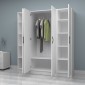 Ντουλάπα ρούχων Vivian Megapap τετράφυλλη χρώμα λευκό 160x51,8x181εκ.