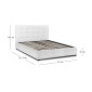 Κρεβάτι Iro Megapap από τεχνόδερμα με αποθηκευτικό χώρο χρώμα λευκό 150x200εκ.