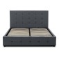 Κρεβάτι Iro Megapap υφασμάτινο με αποθηκευτικό χώρο χρώμα ανθρακί 150x200εκ.