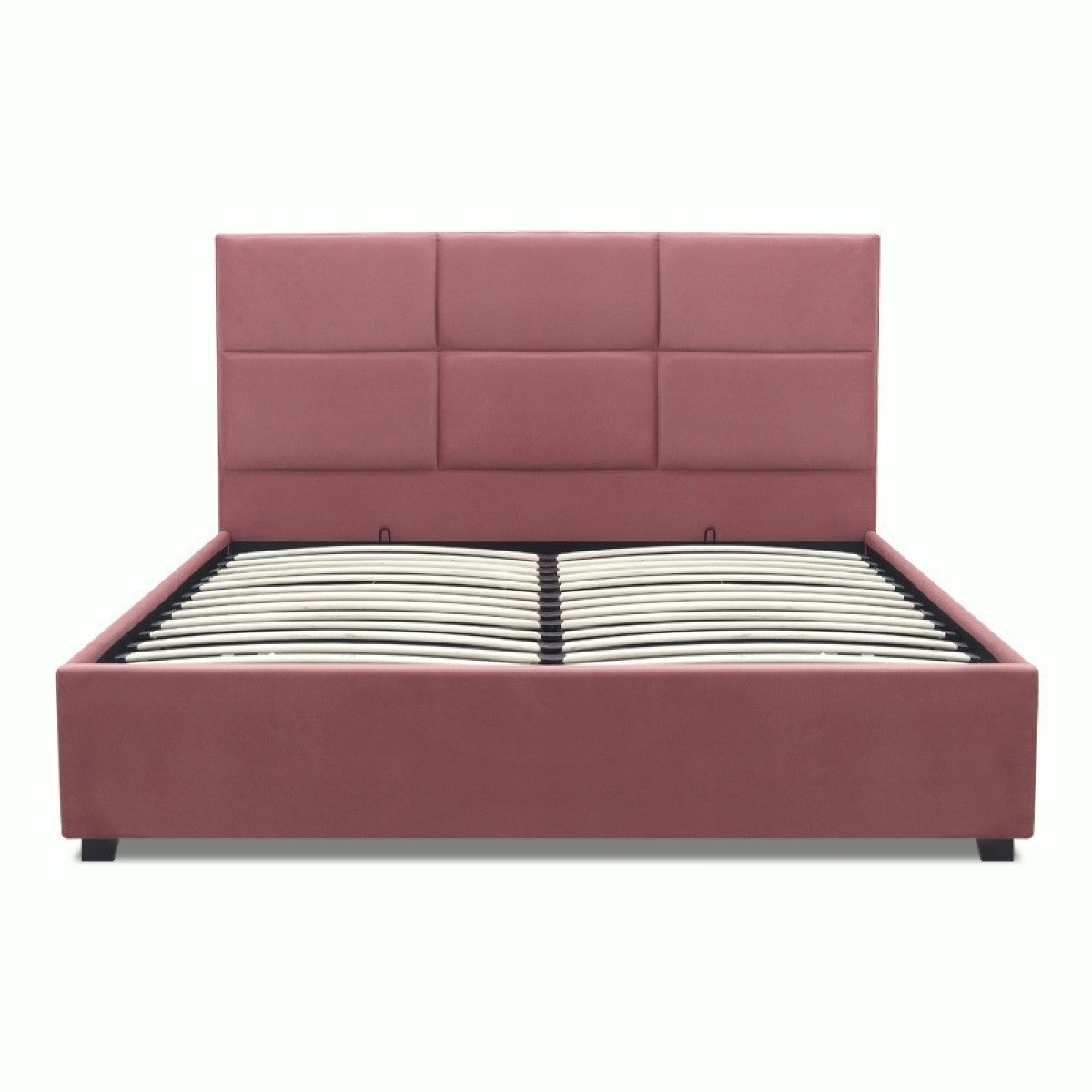 Κρεβάτι Kingston Megapap βελούδινο με αποθηκευτικό χώρο χρώμα σάπιο μήλο 160x200εκ.