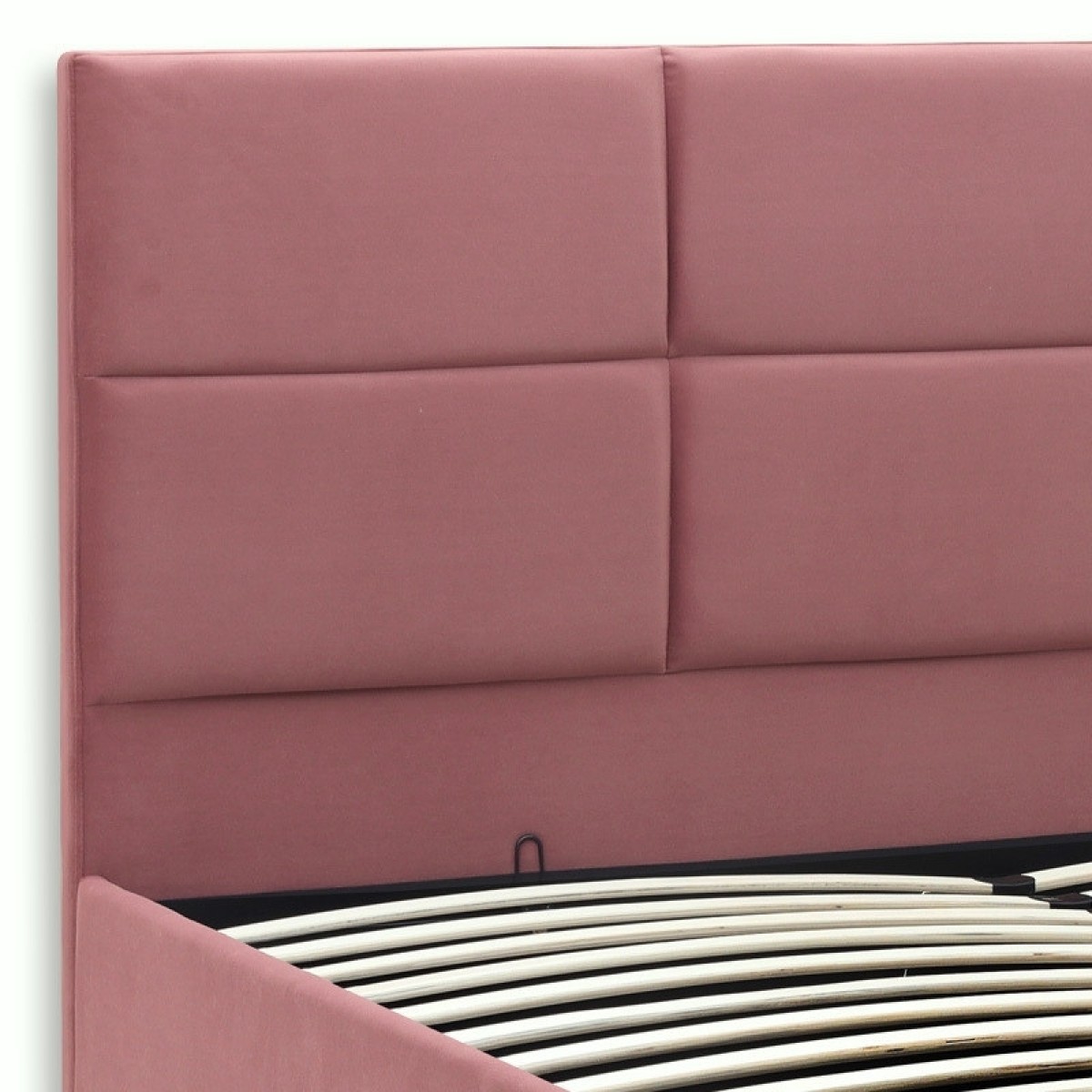 Κρεβάτι Kingston Megapap βελούδινο με αποθηκευτικό χώρο χρώμα σάπιο μήλο 160x200εκ.