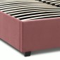 Κρεβάτι Kingston Megapap βελούδινο με αποθηκευτικό χώρο χρώμα σάπιο μήλο 160x200εκ.