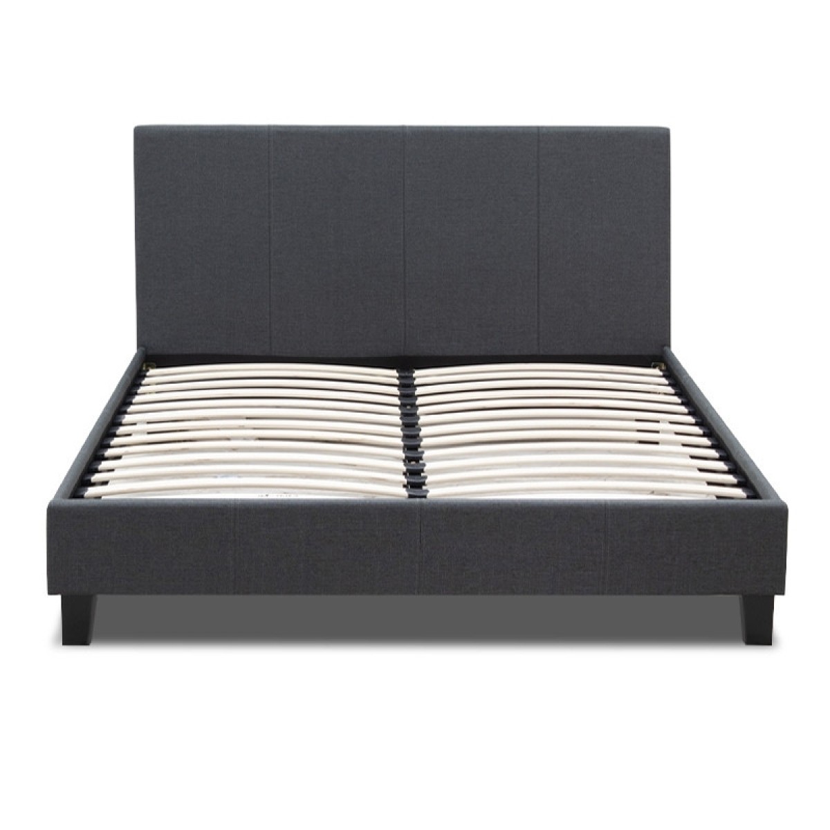 Κρεβάτι Flat Megapap υφασμάτινο χρώμα ανθρακί 120x200εκ.