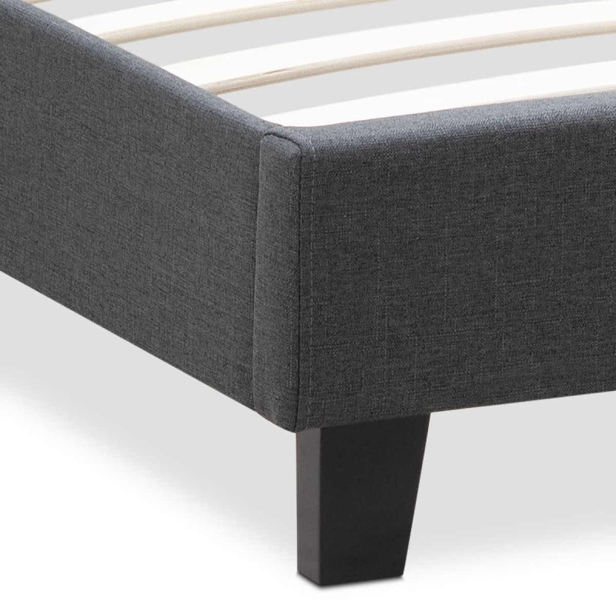 Κρεβάτι Flat Megapap υφασμάτινο χρώμα ανθρακί 120x200εκ.