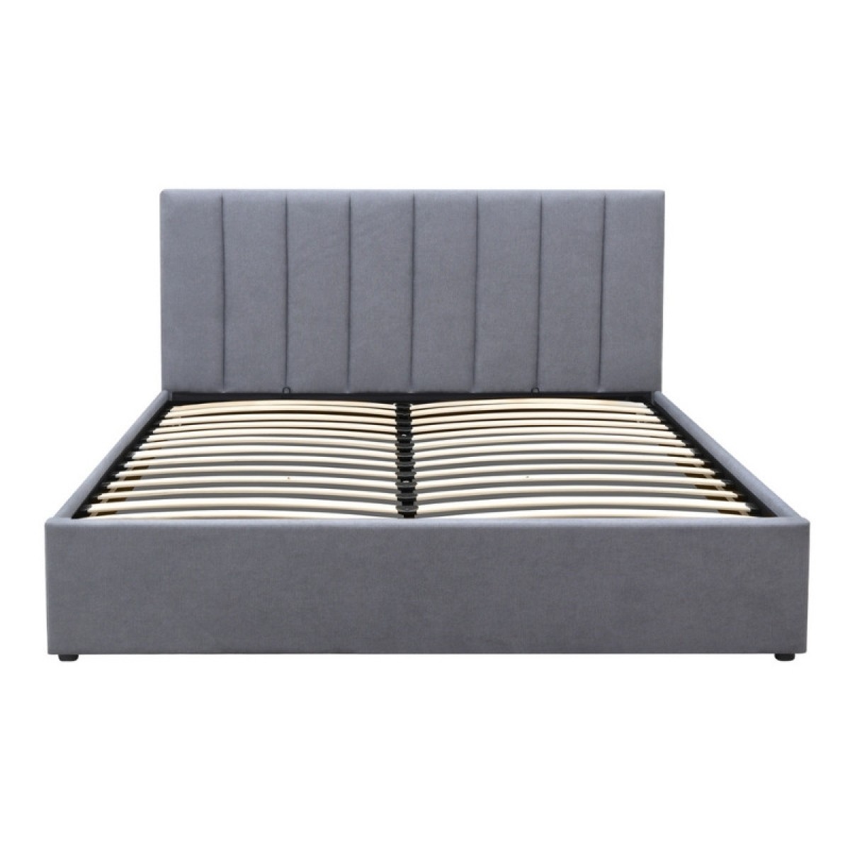 Κρεβάτι Renata Megapap υφασμάτινο με αποθηκευτικό χώρο χρώμα γκρι 150x200εκ.