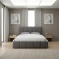 Κρεβάτι Elora Megapap βελούδινο με αποθηκευτικό χώρο χρώμα γκρι 160x200εκ.
