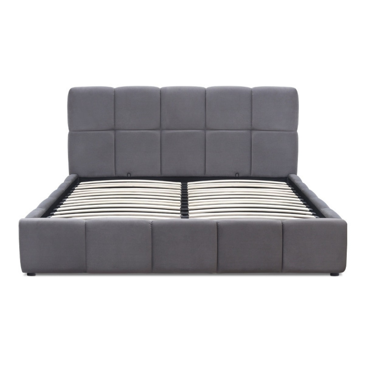 Κρεβάτι Elora Megapap βελούδινο με αποθηκευτικό χώρο χρώμα γκρι 160x200εκ.