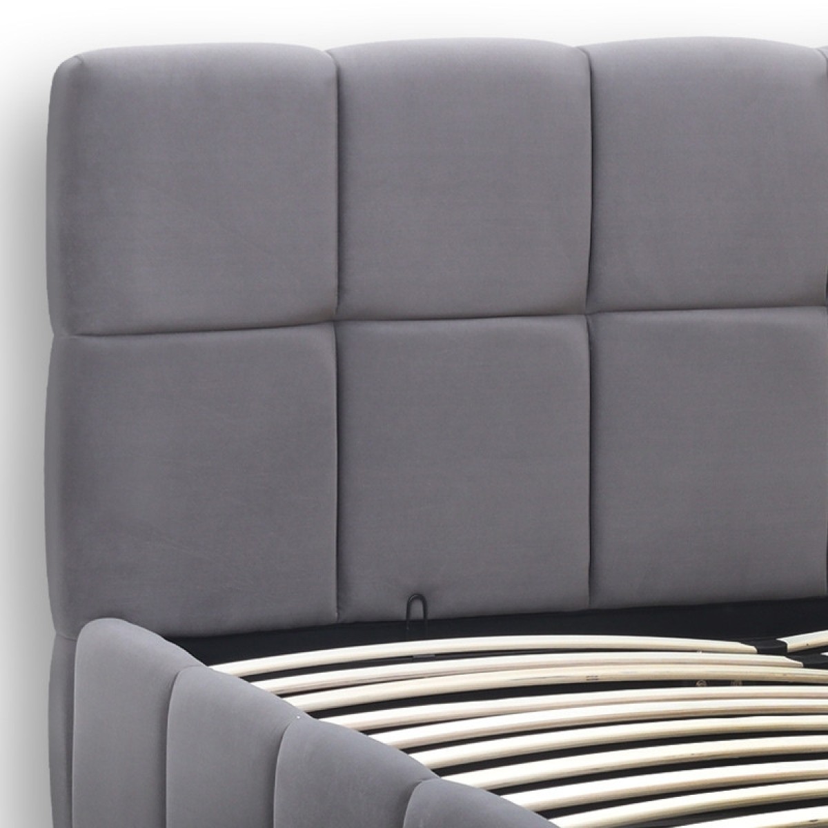 Κρεβάτι Elora Megapap βελούδινο με αποθηκευτικό χώρο χρώμα γκρι 160x200εκ.