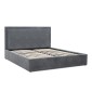 Κρεβάτι Velar Megapap υφασμάτινο με αποθηκευτικό χώρο χρώμα γκρι 160x200εκ.