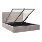 Κρεβάτι Velar Megapap υφασμάτινο με αποθηκευτικό χώρο χρώμα μόκα 160x200εκ.