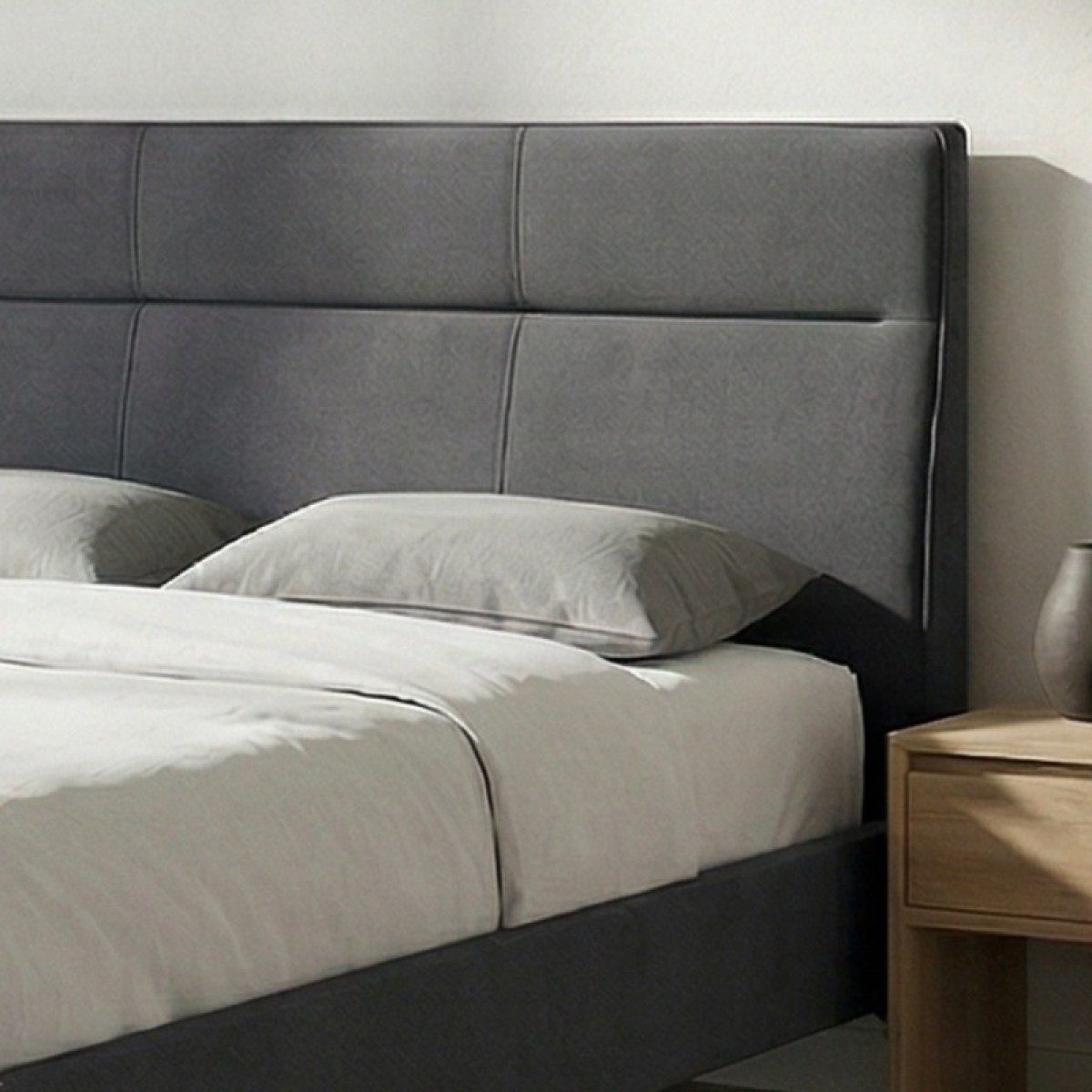 Κρεβάτι Marvel Megapap υφασμάτινο χρώμα ανθρακί 160x200εκ.