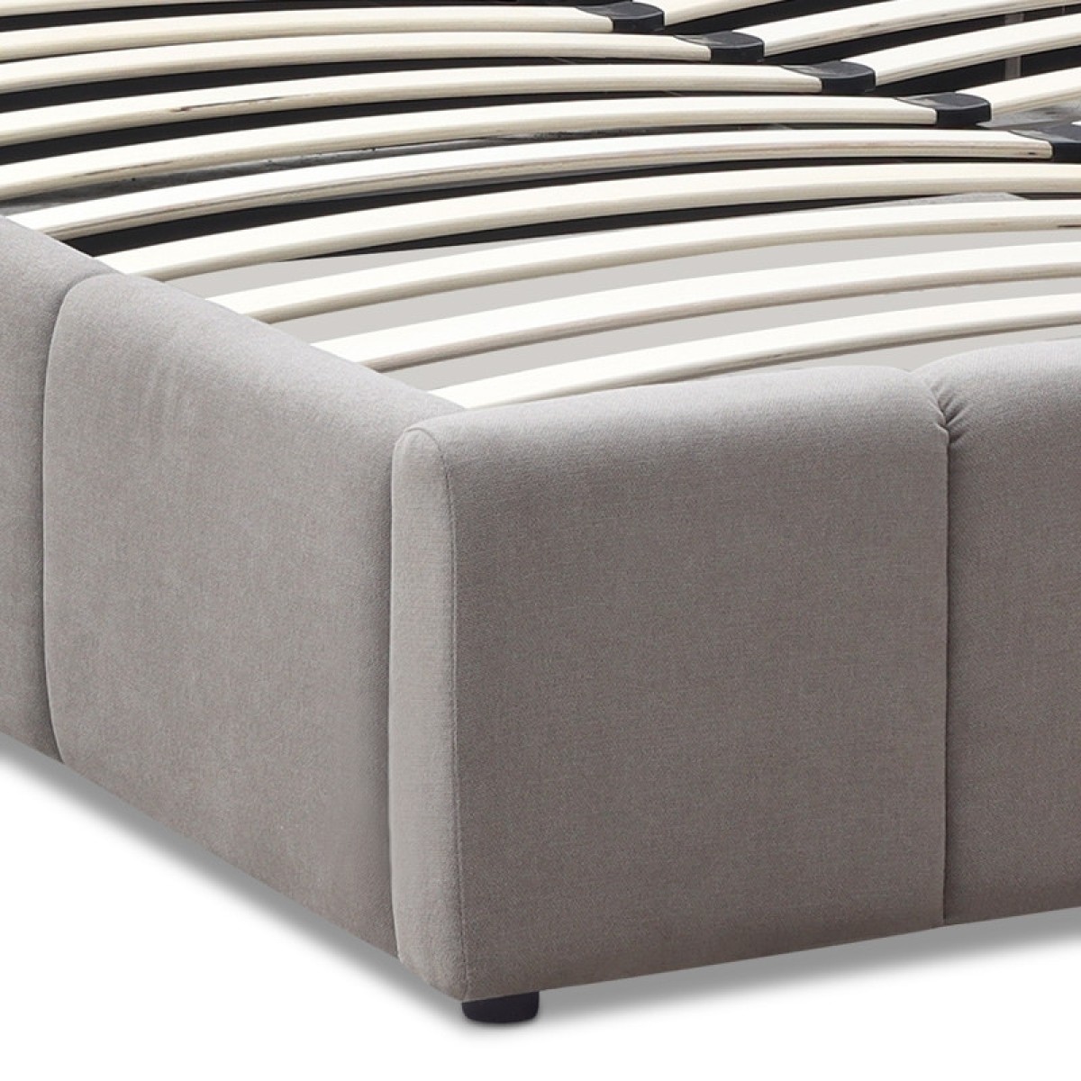 Κρεβάτι Nival Megapap υφασμάτινο με αποθηκευτικό χώρο χρώμα μπεζ 160x200εκ.