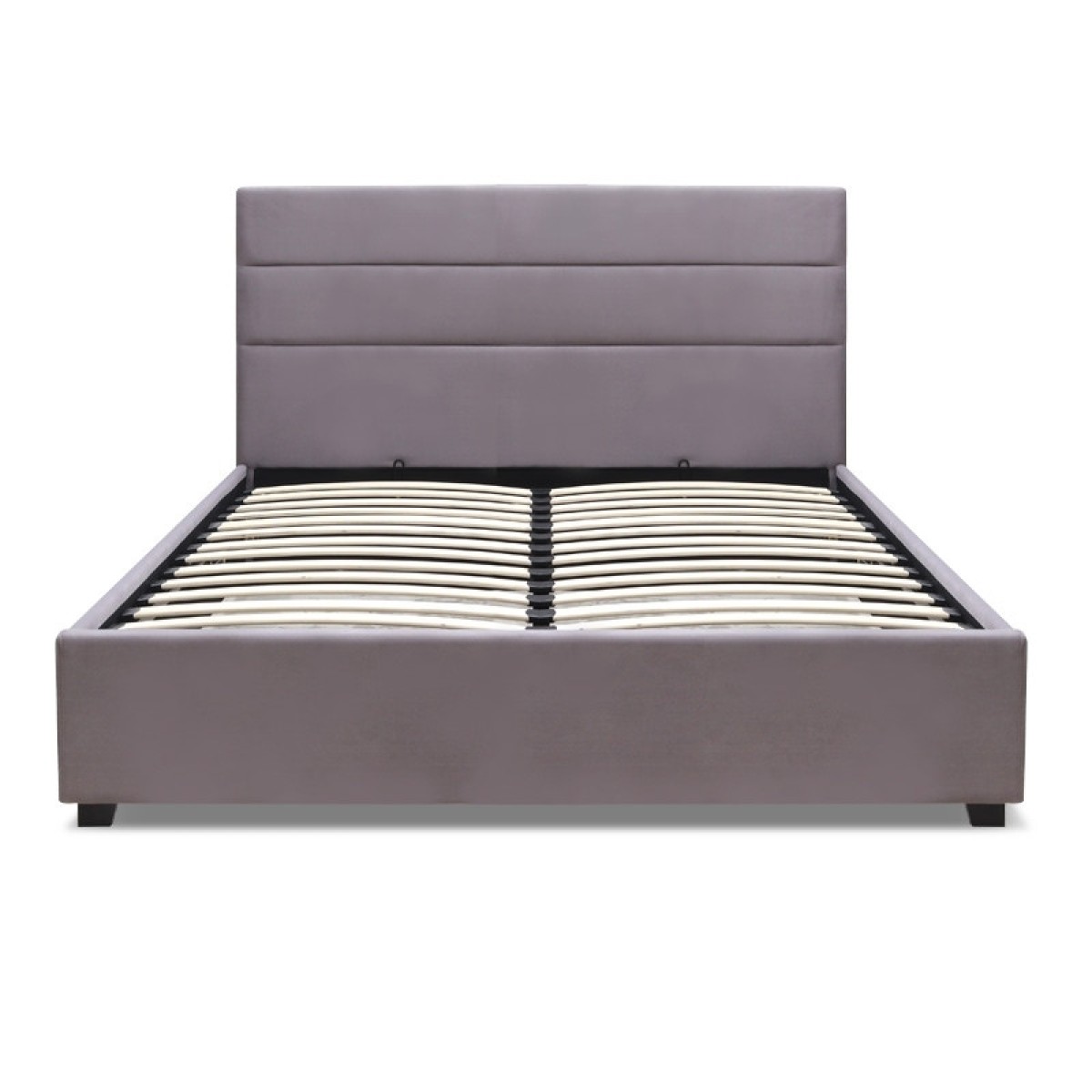 Κρεβάτι Olmo Megapap βελούδινο με αποθηκευτικό χώρο χρώμα γκρι 150x200εκ.