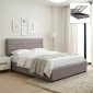 Κρεβάτι Olmo Megapap βελούδινο με αποθηκευτικό χώρο χρώμα γκρι 150x200εκ.
