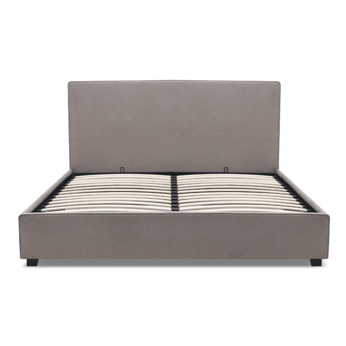 Κρεβάτι Verona Megapap υφασμάτινο με αποθηκευτικό χώρο χρώμα γκρι - μπεζ 160x200εκ.