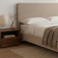 Κρεβάτι Ovelia Megapap υφασμάτινο χρώμα μπεζ 150x200εκ.